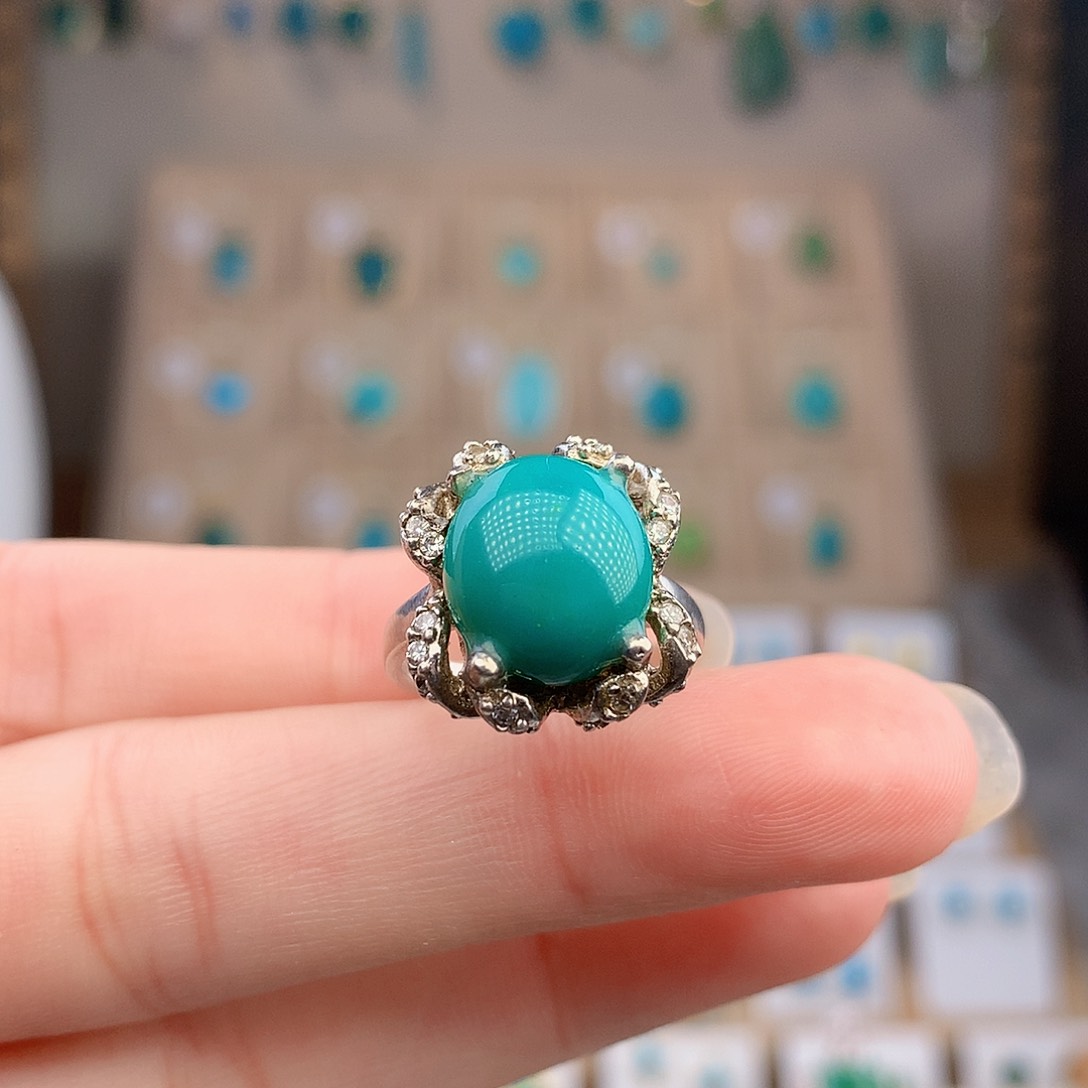 绿松石银S925镶嵌颈饰