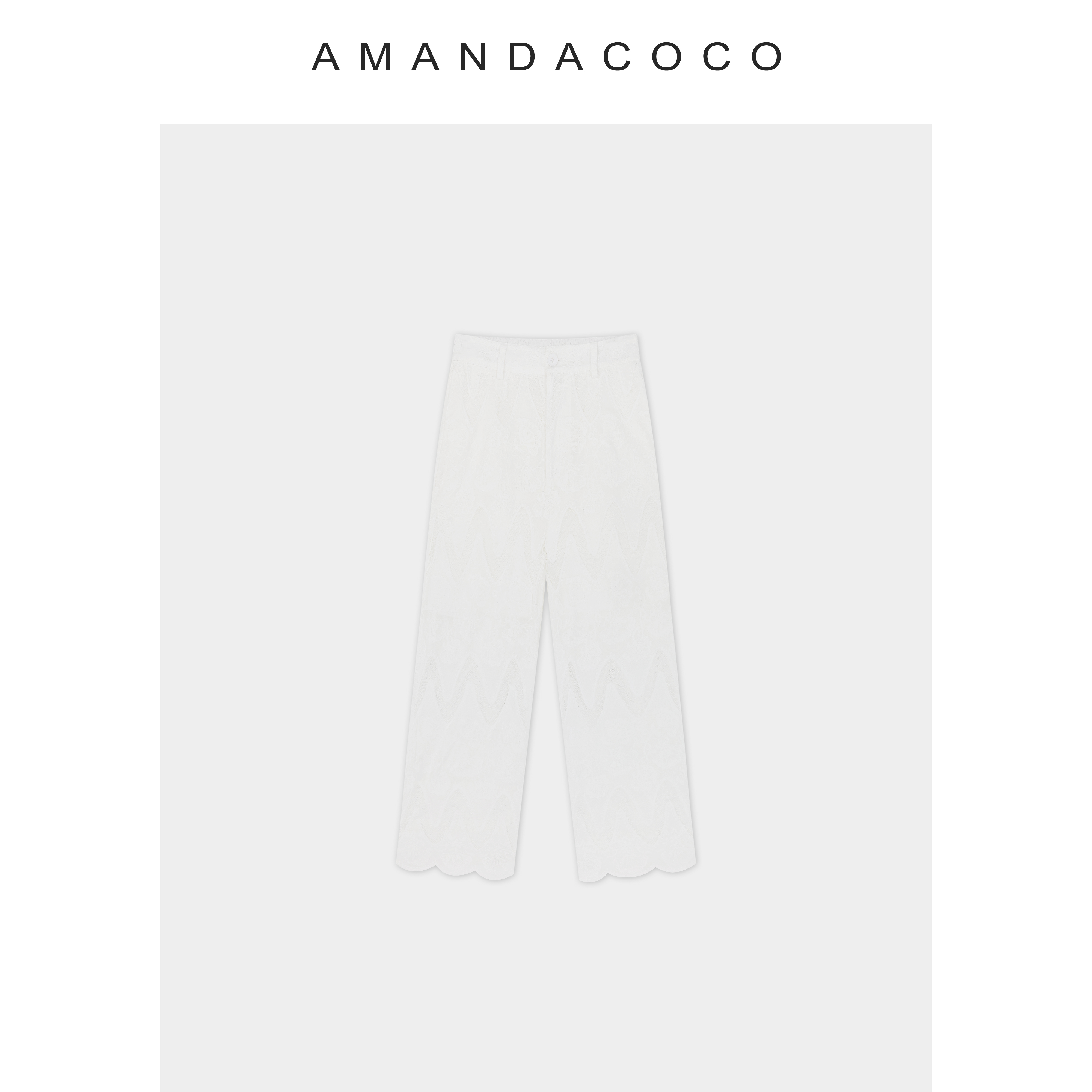 辰辰| 轻透呼吸～夏季法式镂空蕾丝绣花直筒显瘦八分休闲裤