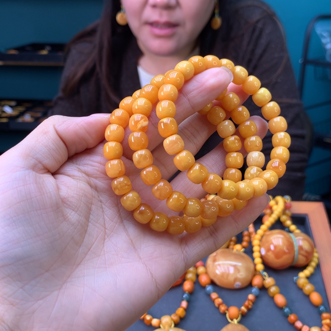 蜜蜡未镶嵌手串多样性发一