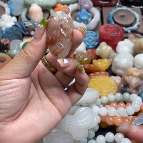 合金石英质玉（黄龙玉）手链