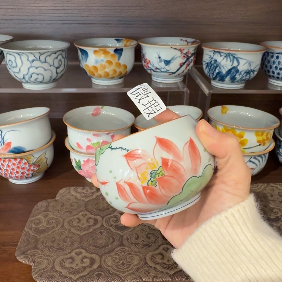 釉下手绘茶具微瑕