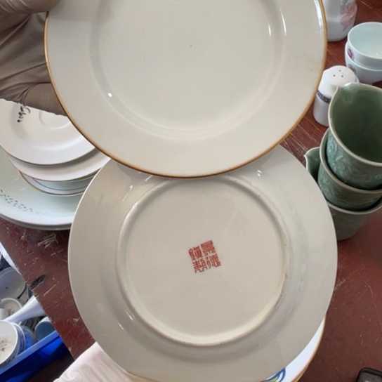 瓷片陶瓷6英寸2个金镶玉