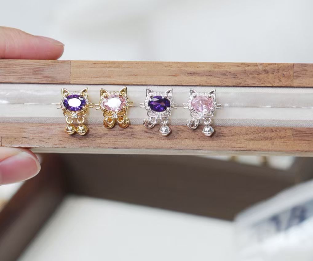 到手2个三通小猫铃铛多通diy饰品配件手工串珠手机饰品