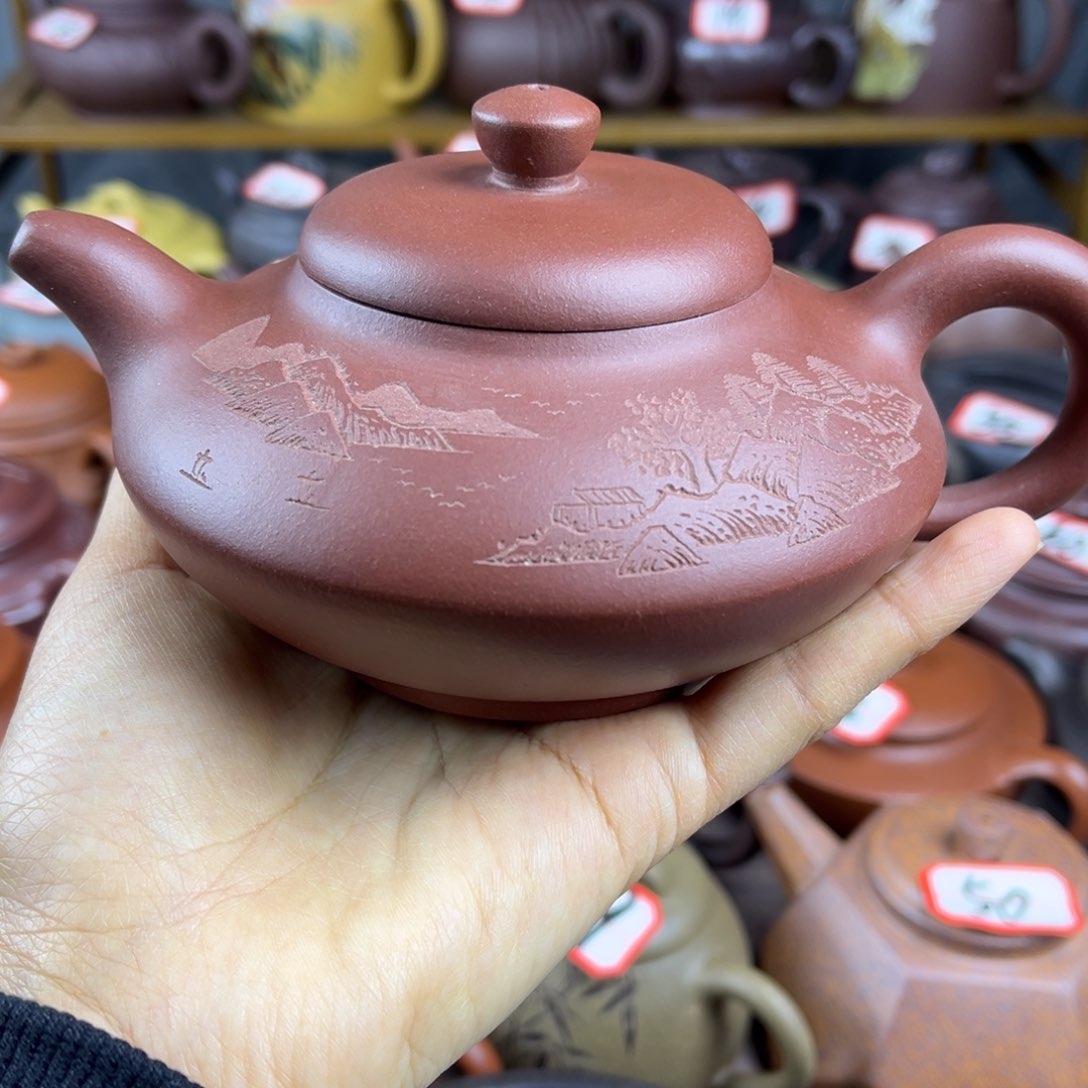 紫砂茶壶宜兴紫砂壶微瑕底划痕