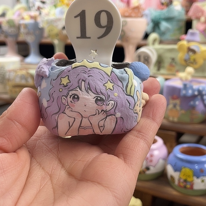 19….手工手绘花盆