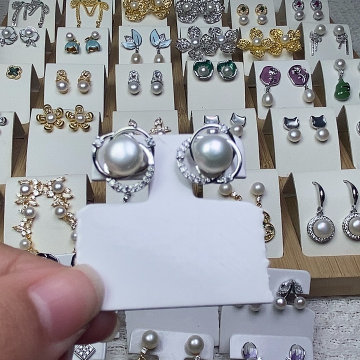 银S925镶嵌耳饰淡水珍珠