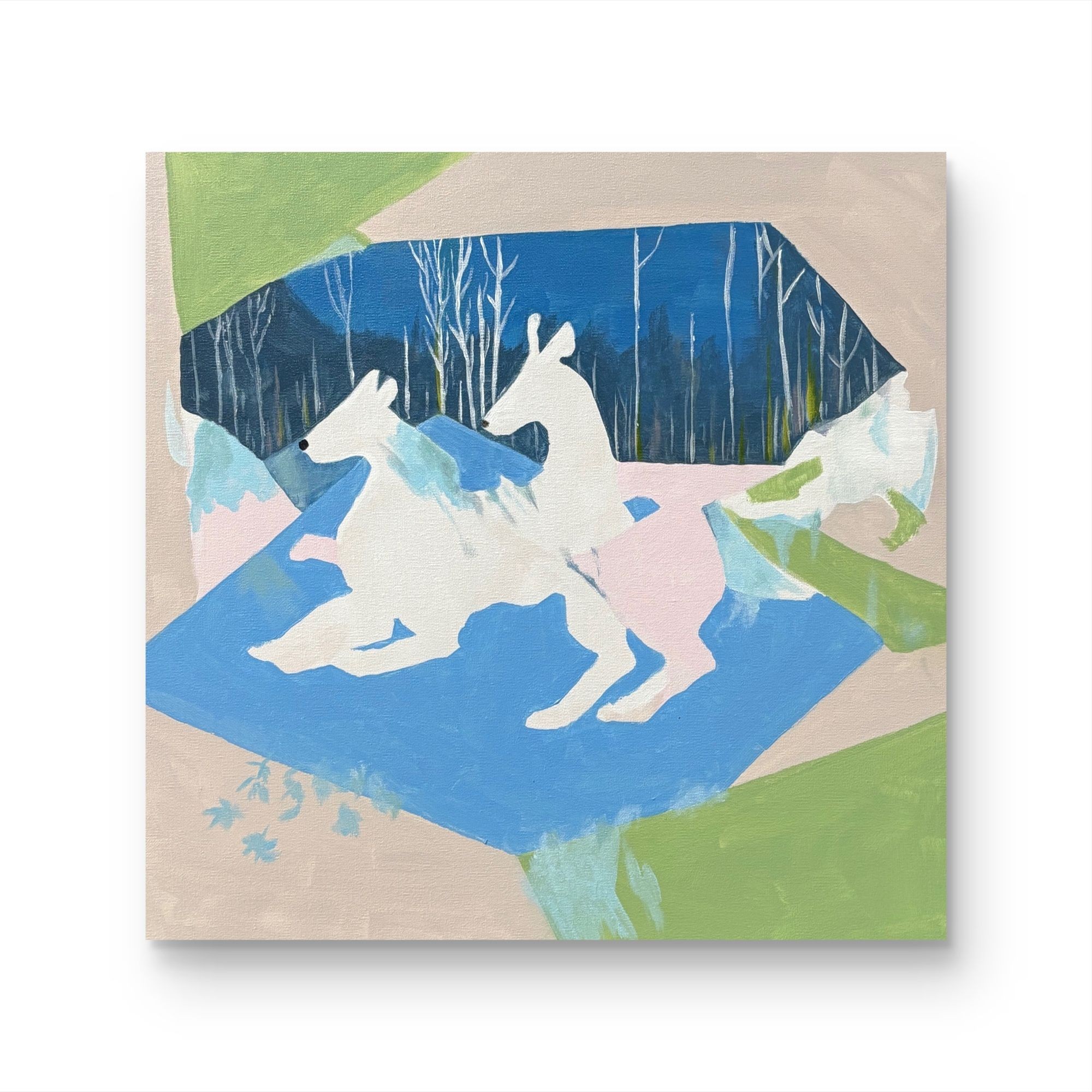 【林中鹿】 孤品“50*50” No.338 纯手绘挂画