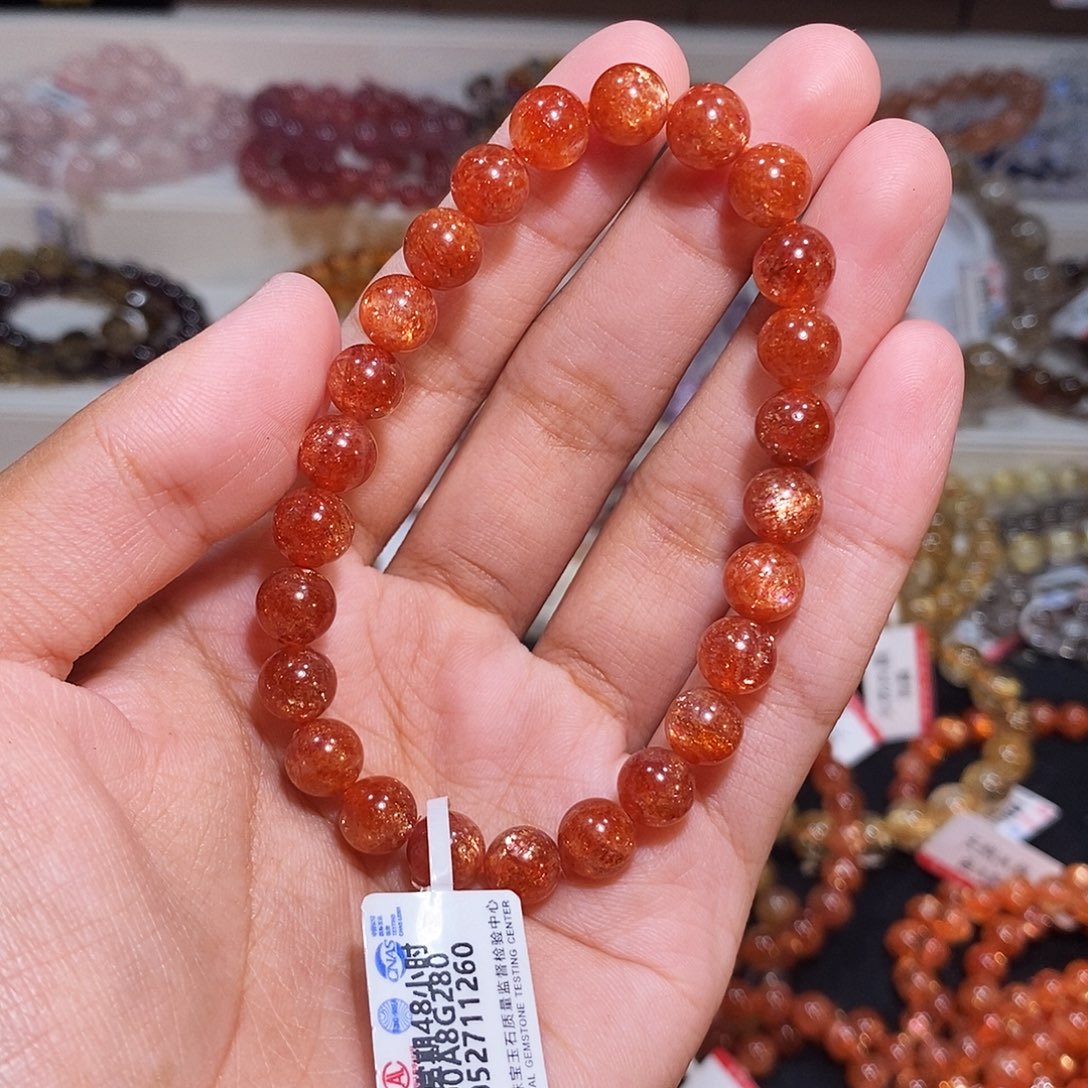 Y***️发晶手链未镶嵌金太阳7.9mm