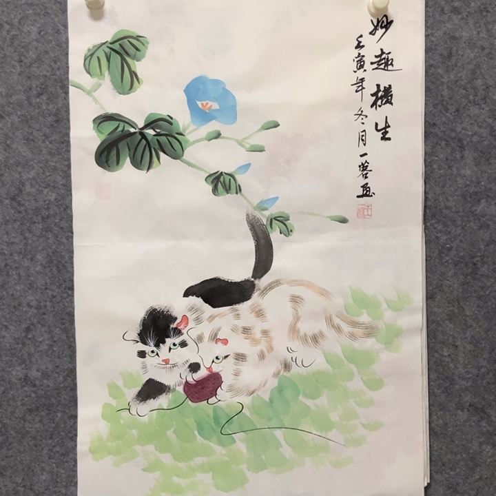 国画猫咪70厘米高度