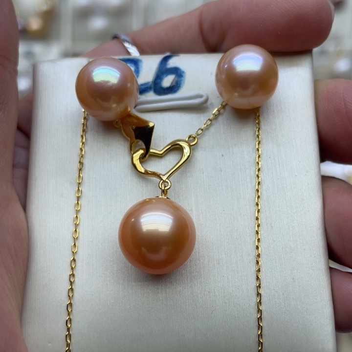 银S925镶嵌淡水珍珠耳饰大*美