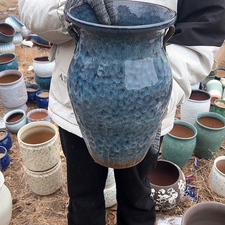 紫砂花盆高度32口21              
