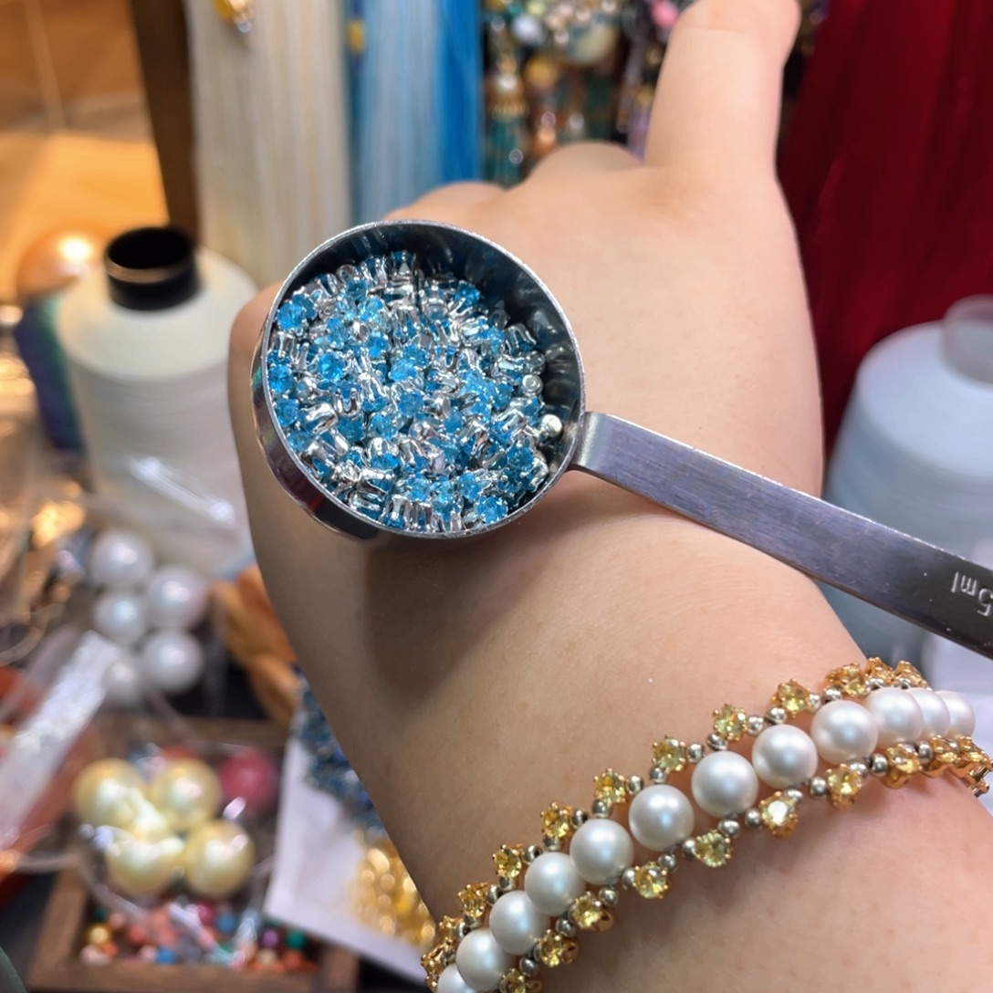 3mm爪圆海蓝约100pcs手工半成品