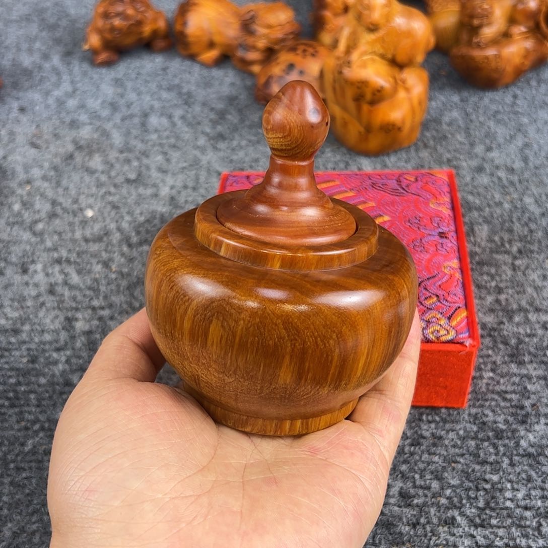 柏木太行崖柏坨子玉化精品罐子