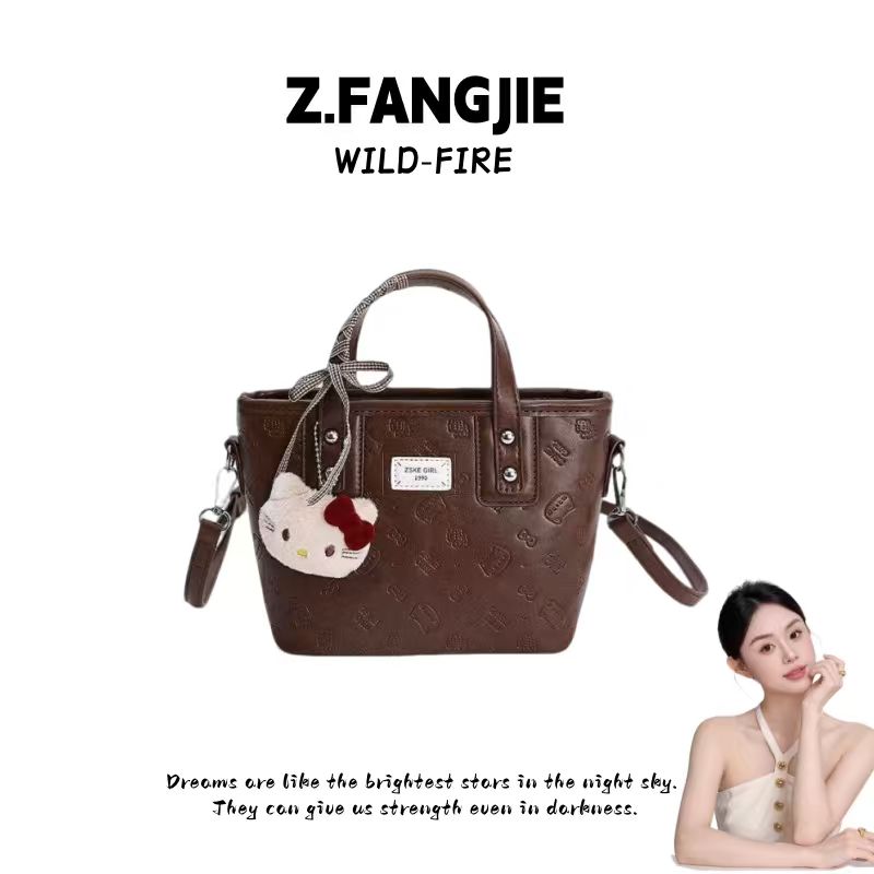 双根复古斜挎包学院风小众水桶包韩式纯色单肩