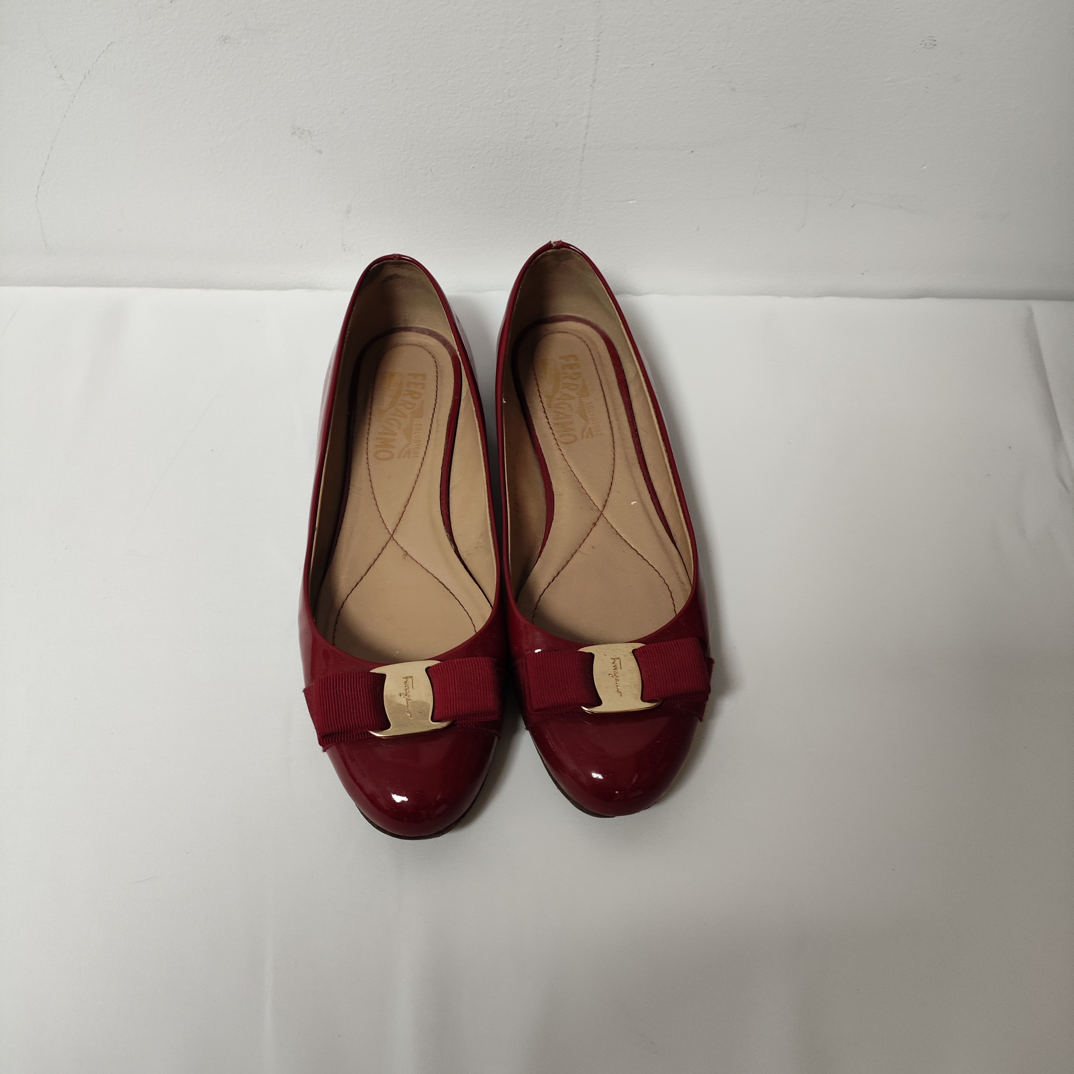 90新 FERRAGAMO/菲拉格慕 麦殿/女鞋8码红色/250304LDR9Z11