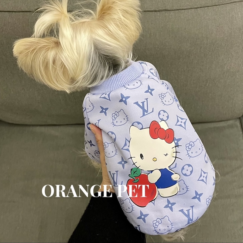 OrangePet秋冬宠物狗狗卡通加绒卫衣小型犬Kitty约克夏马尔济斯