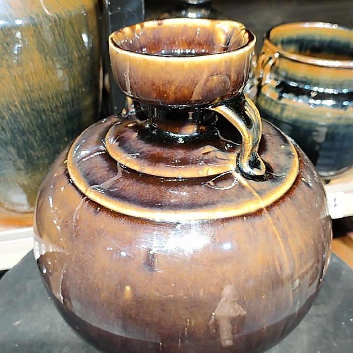 用***9铝黑瓷茶室美品摆件