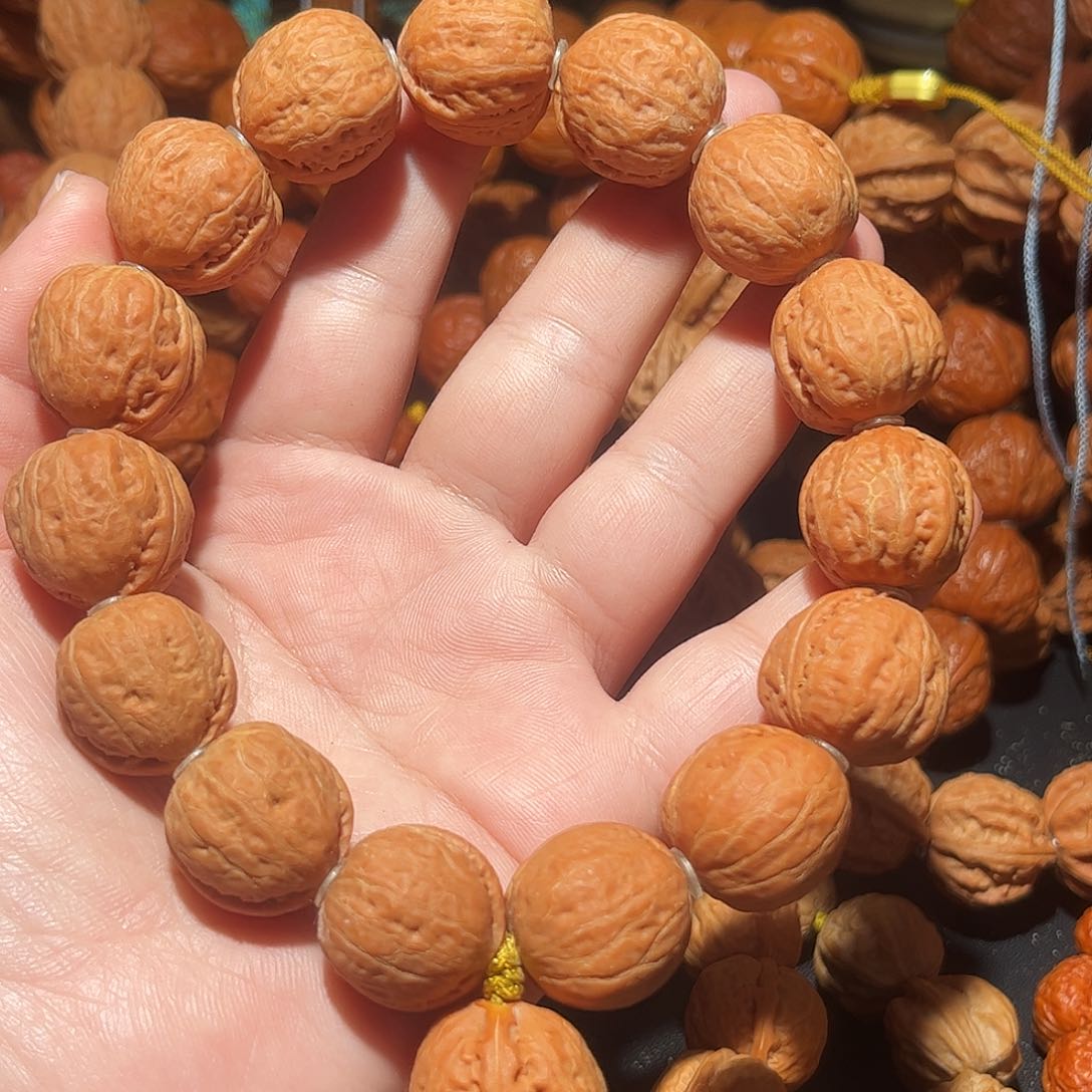 手串文玩核桃白茶元宝光头20