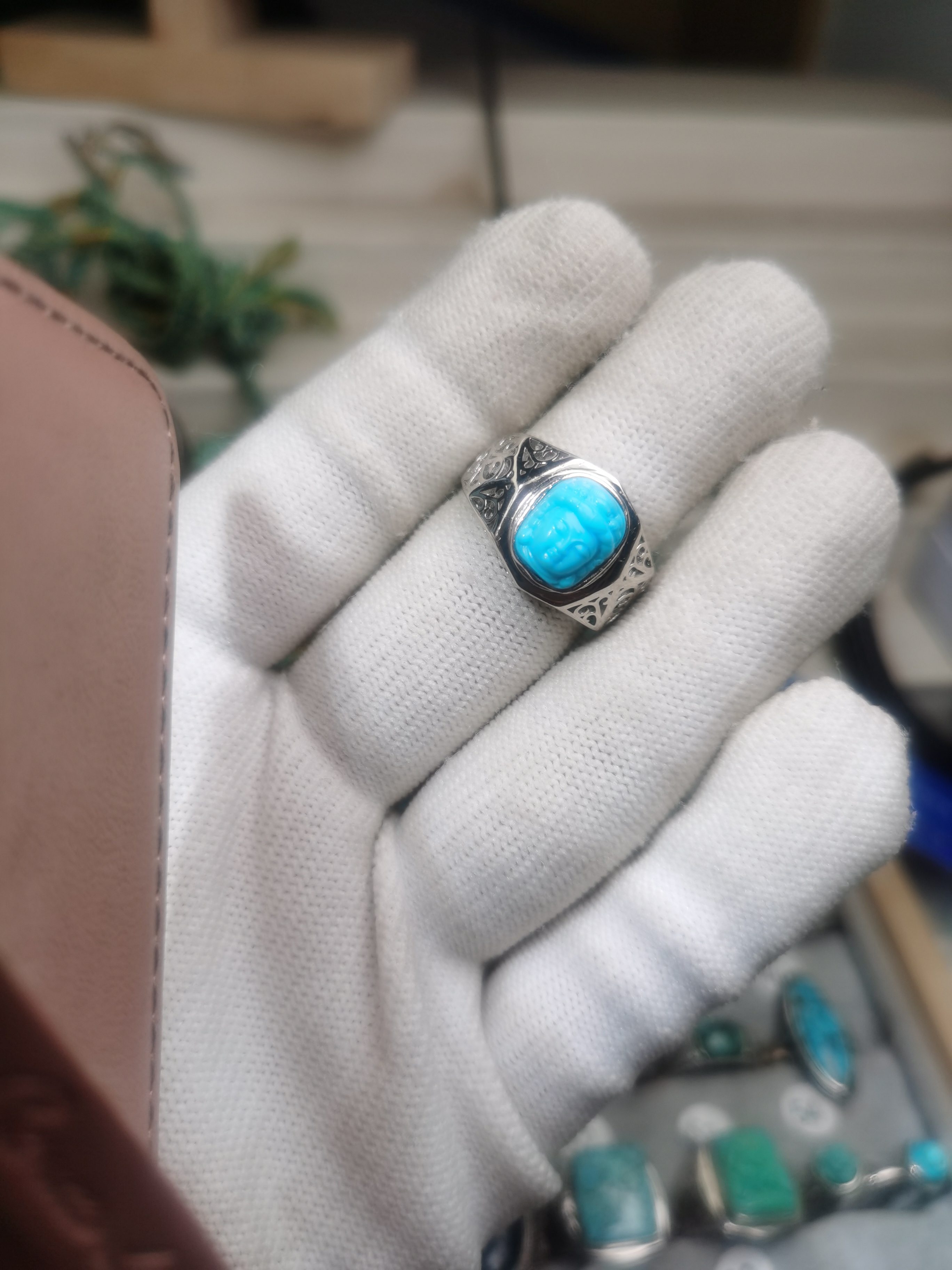 原矿保真绿松石高瓷