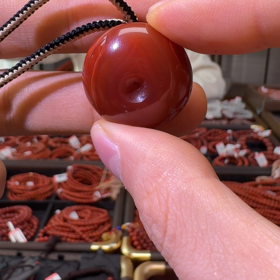 南红玛瑙未镶嵌吊坠(赠链)原矿火焰纹吊坠