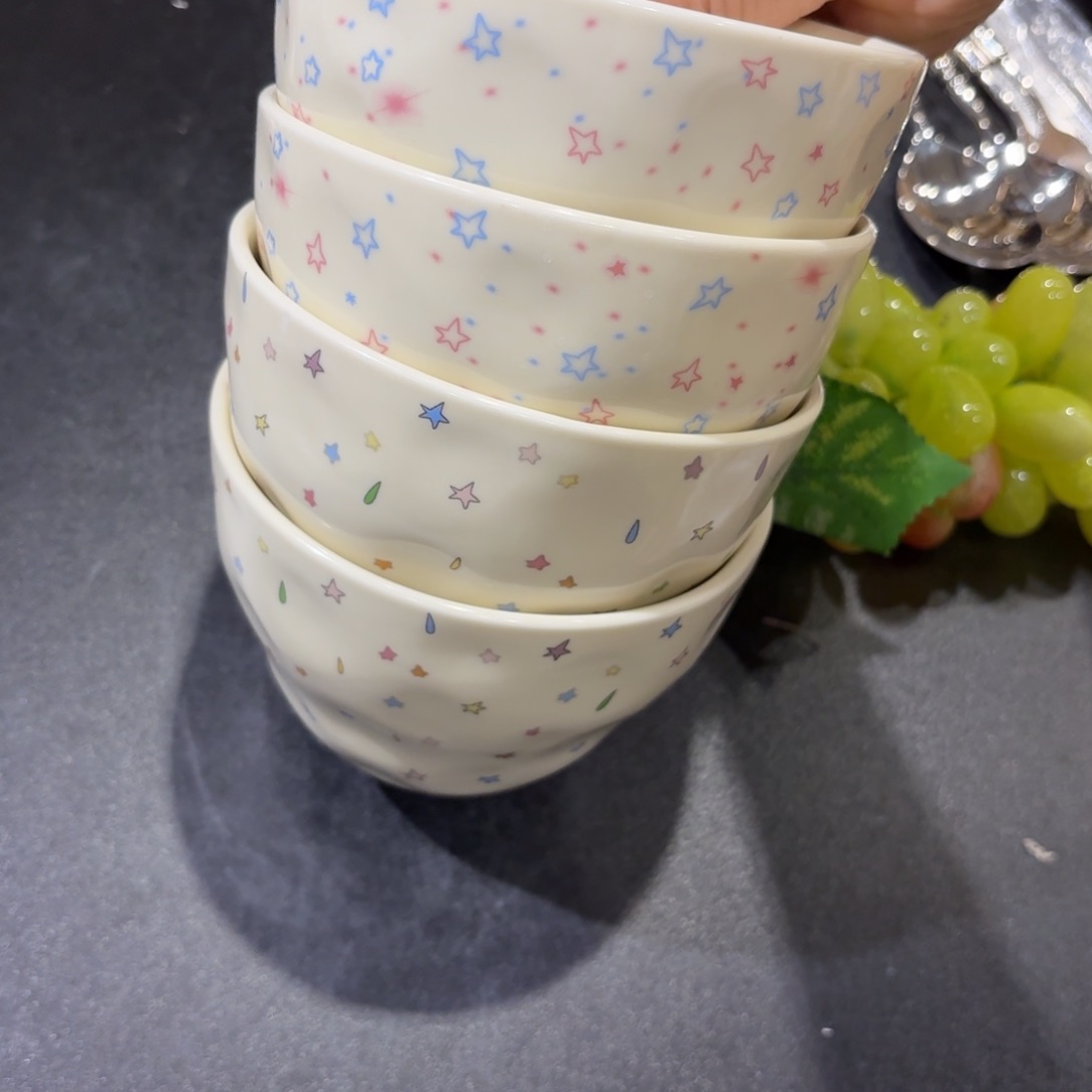 瓷四个米饭碗四个四个