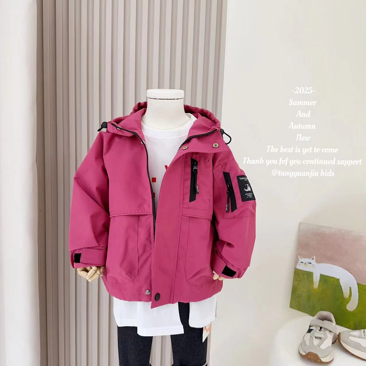 汤圆家童装2025秋季新款山系户外风重工设计工装外套 YA-2511