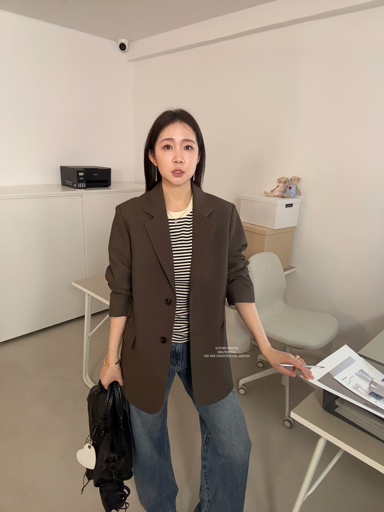 WIDELIA春秋新款韩版休闲宽松英伦风高级感小西装708825