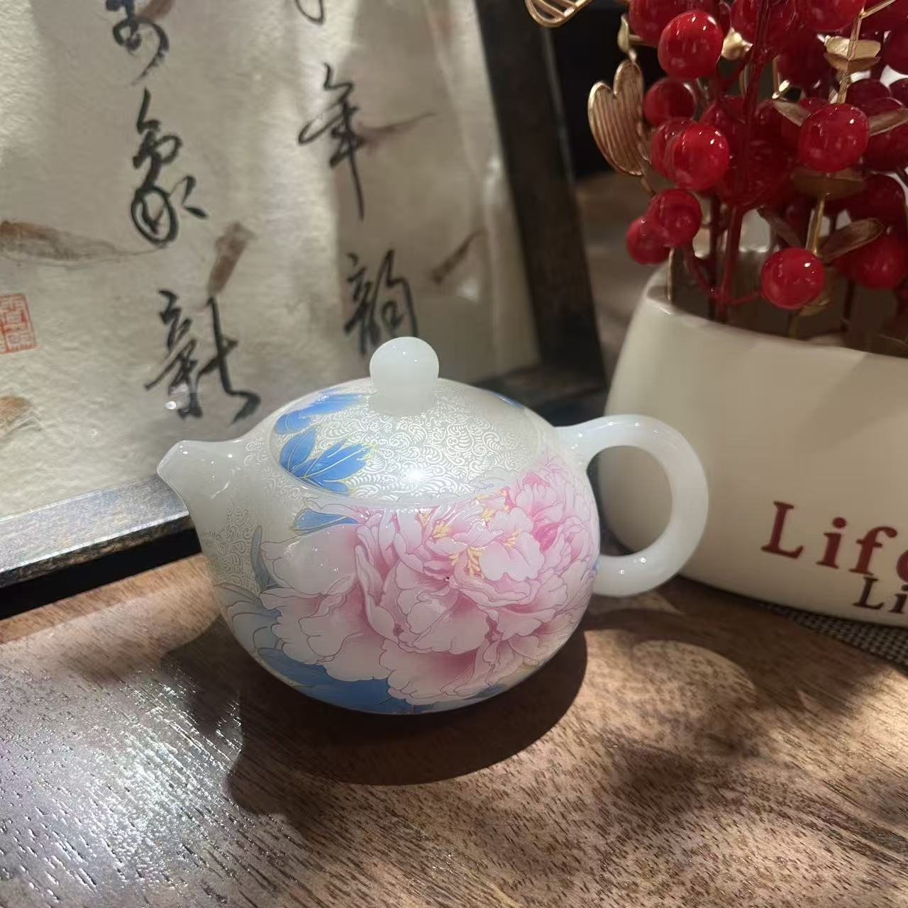 璞玉【牡丹】西施壶C1152