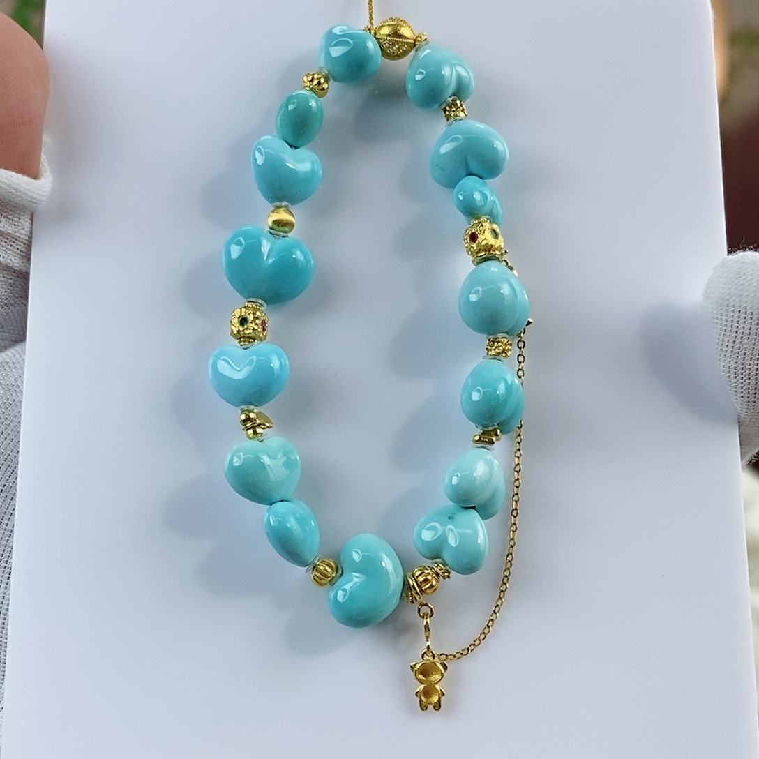 绿松石珠宝奇石18K金镶嵌