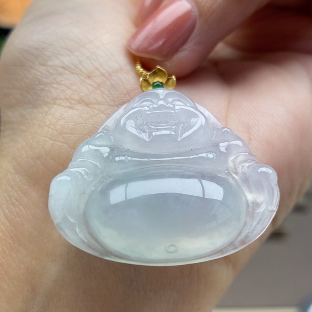 翡翠18K金镶嵌颈饰吊坠24