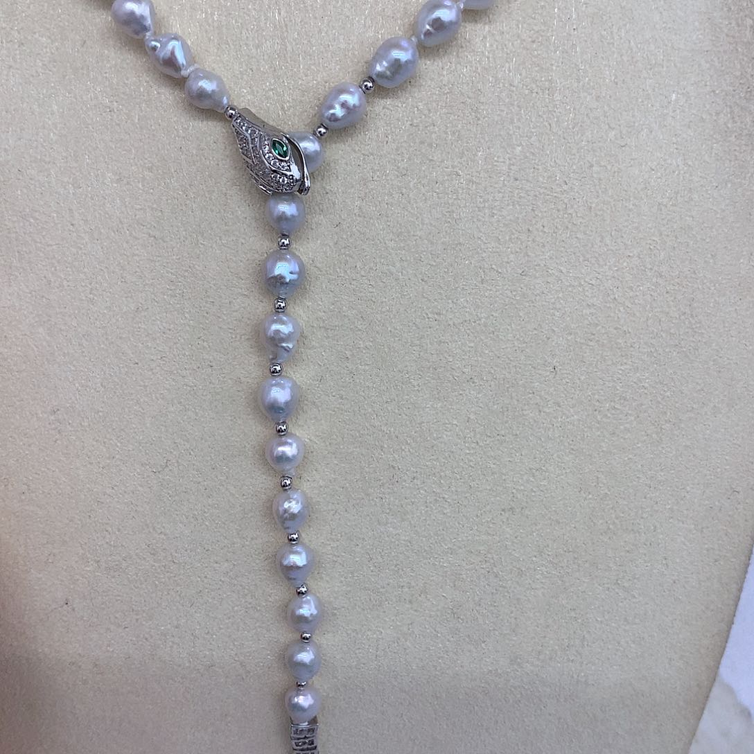 淡水珍珠颈饰银S925镶嵌