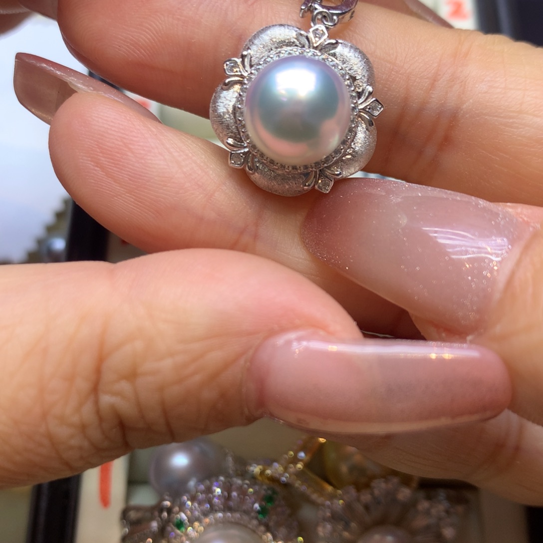 颈饰银S925镶嵌海水珍珠