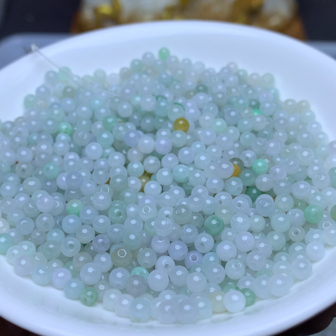 【闪购商品】翡翠手链未镶嵌卡3.8冰绿白100个