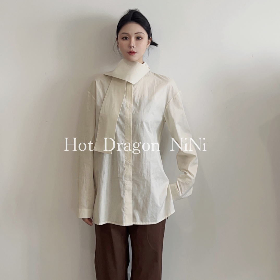 「Hot Dragon NiNi」独立主理人设计品牌 单双仙子 设计款米杏衬衫