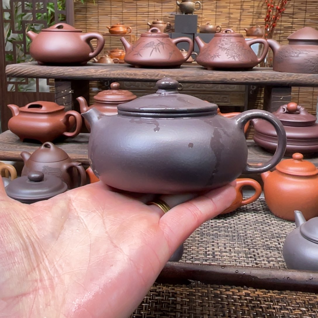 紫砂茶壶宜兴原矿紫砂手工制180