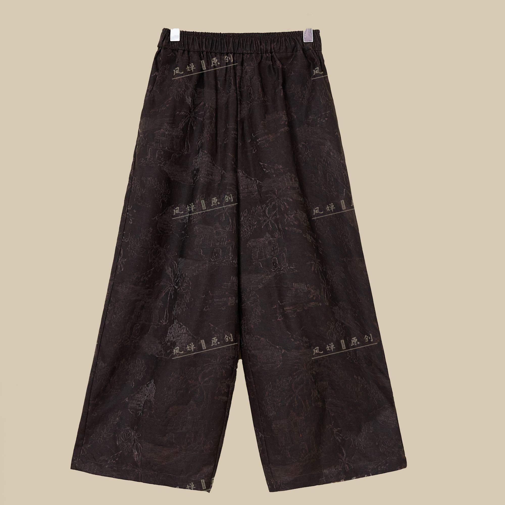 凤婵·原创 枫林晚 新中式国风收腰减龄百搭香云纱休闲裤TSY99501