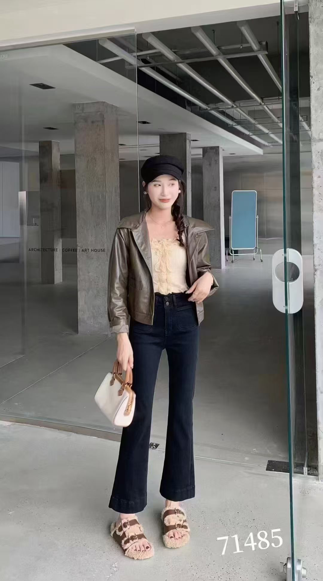 【芸姐】70485新款爆款四面弹九分显瘦百搭微喇裤