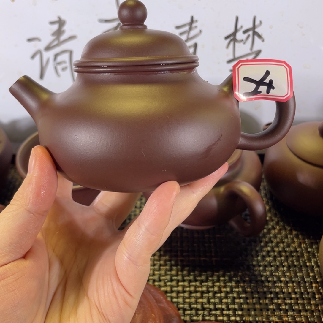 用***6茶壶紫砂容天紫泥