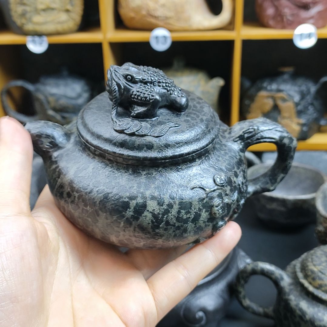 紫砂茶壶冬***阳金蟾石壶