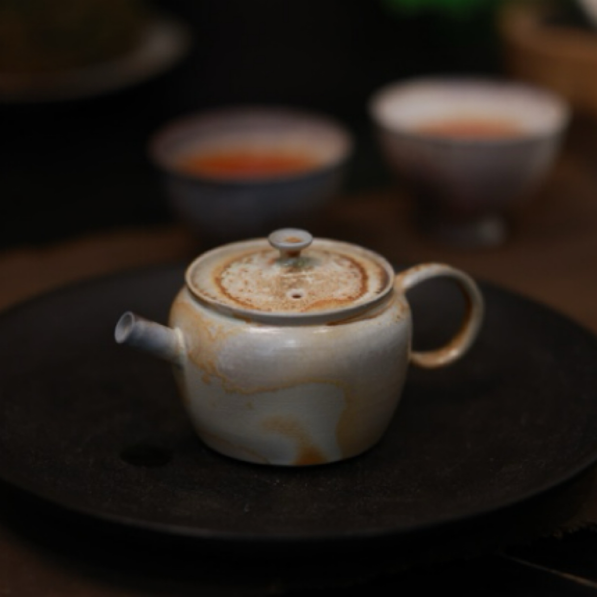 李现锋柴烧壶纯手工泡茶壶景德镇陶瓷柴窑裸烧主人壶150ml侘寂风
