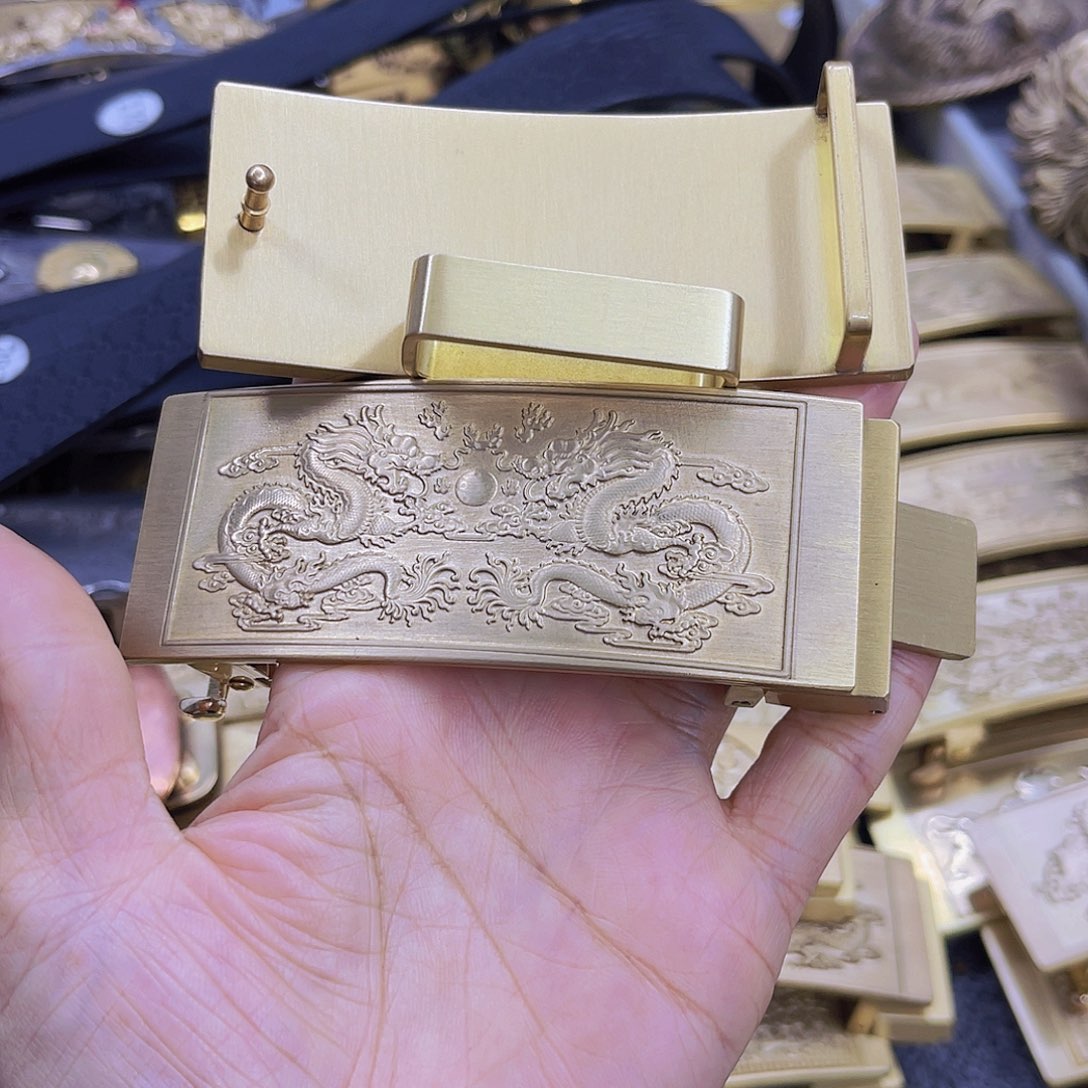 实心黄铜10公分扣眼雕刻双龙送环