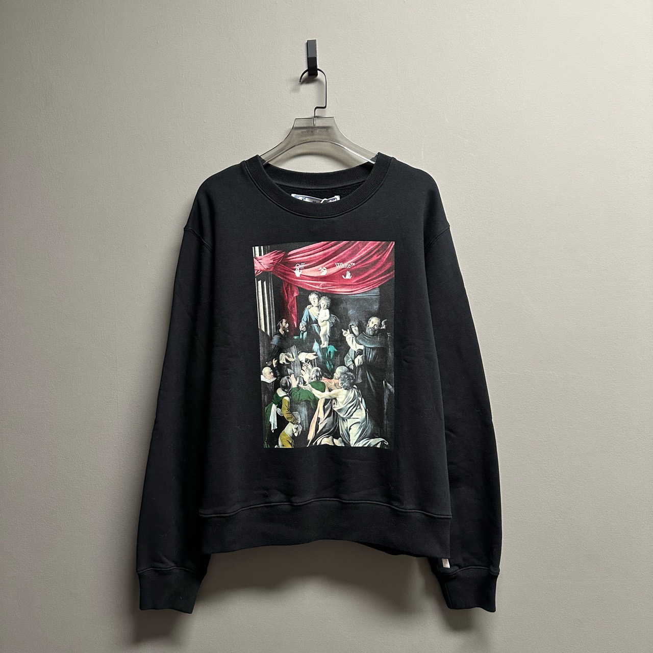 Off white ow/04085/黑色油画箭头印花卫衣 L码 98新