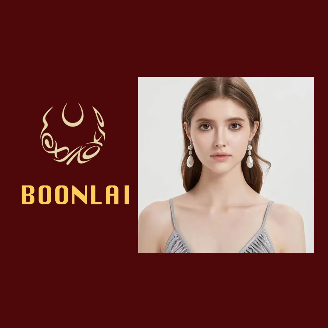 铜合金莫桑石耳饰 Boonlai 夸张珠珠镶钻耳环2025