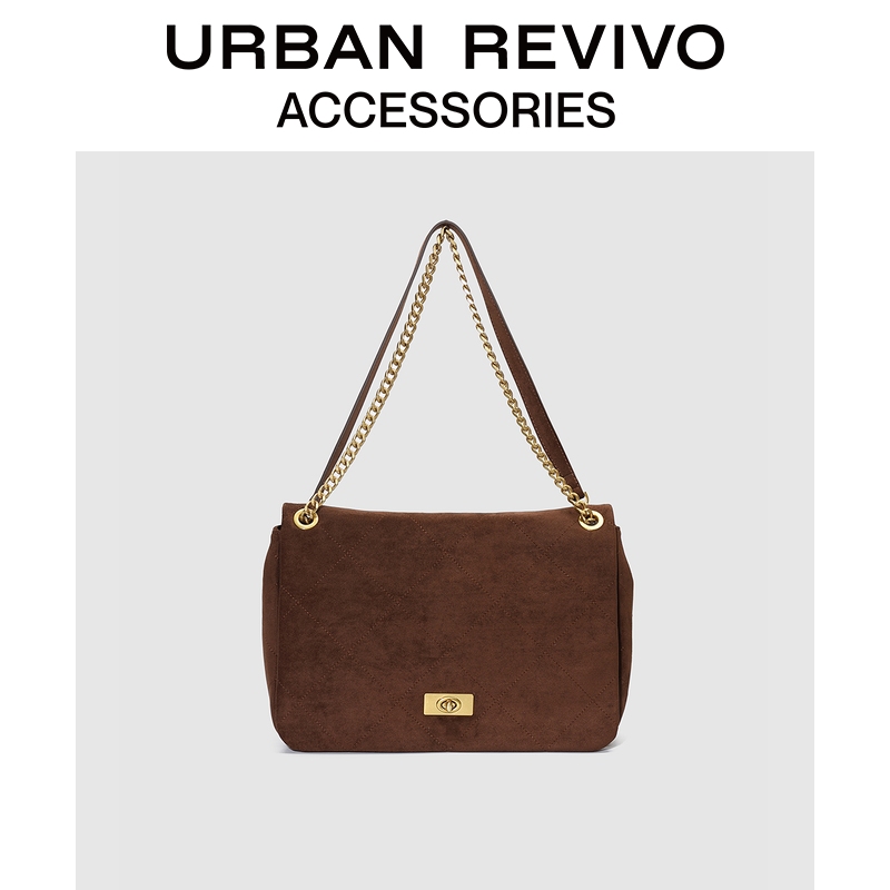 URBAN REVIVO2025秋季新款女琥珀流光风单肩斜挎包UAWB50237