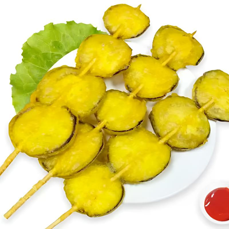 福春园茄盒串香脆油炸半成品裹粉夹肉油炸小吃炸茄盒