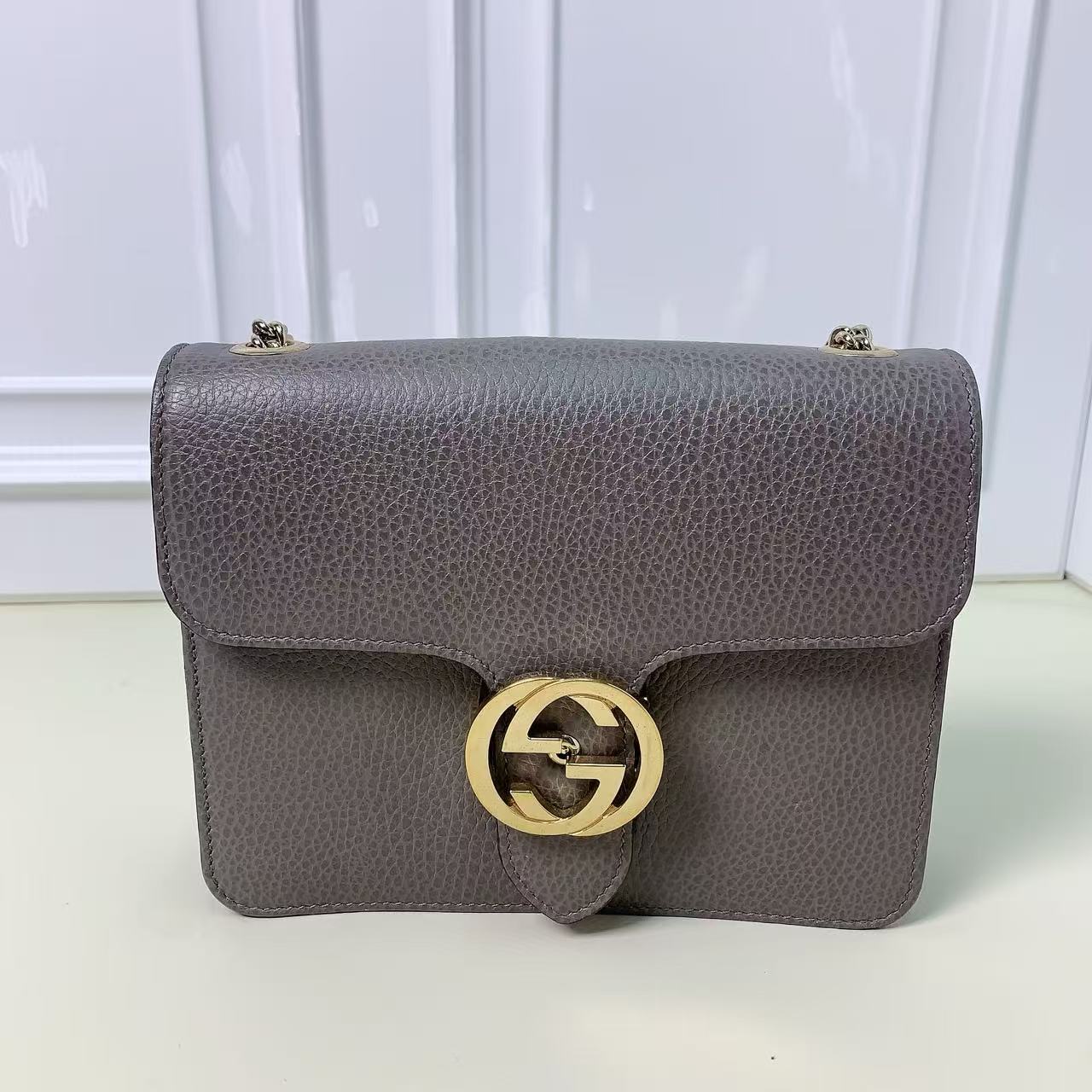 95新 GUCCI/古驰 （静姐）古驰 风琴灰色