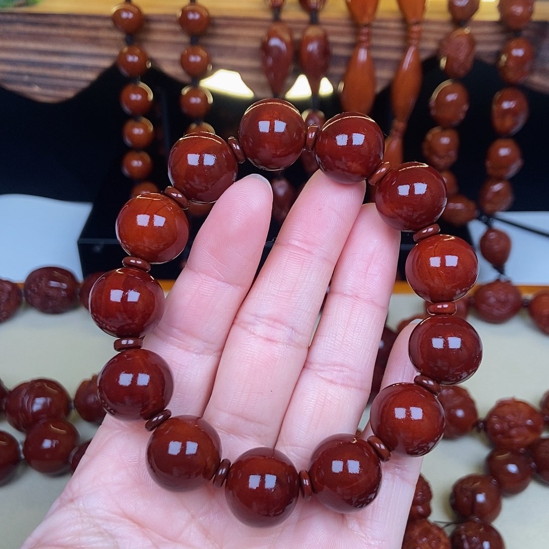 橄榄核吊坠正圆光珠