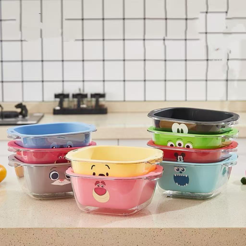 （迪）双层沥水篮洗菜盆沥水果篮