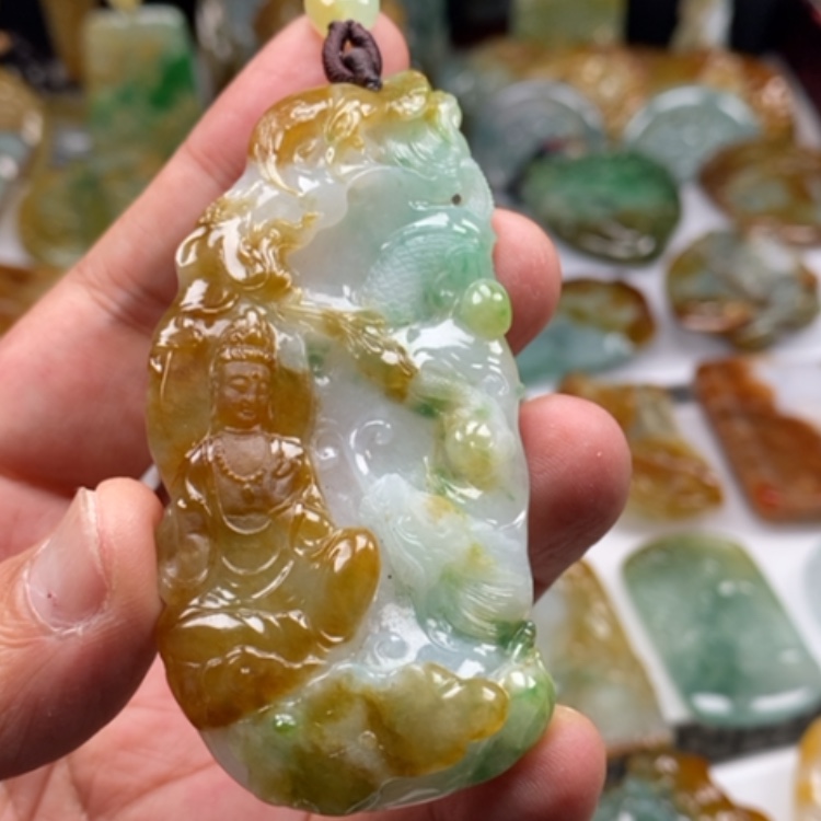 【闪购商品】翡翠颈饰未镶嵌缅甸翡翠A货吊坠