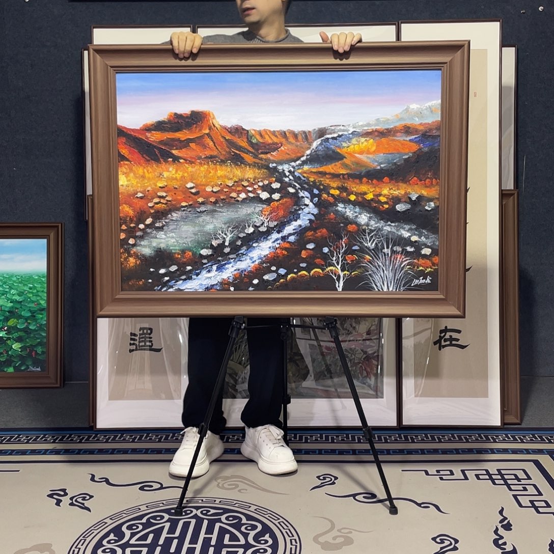 国画手绘画作品带框